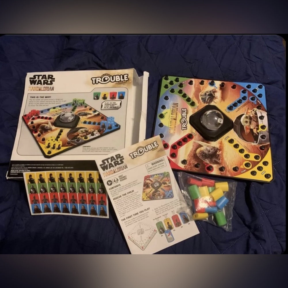 Trouble Game Star Wars Game The Mandalorian Grab&Go Edition, Hasbro Gaming - Picture 1 of 3